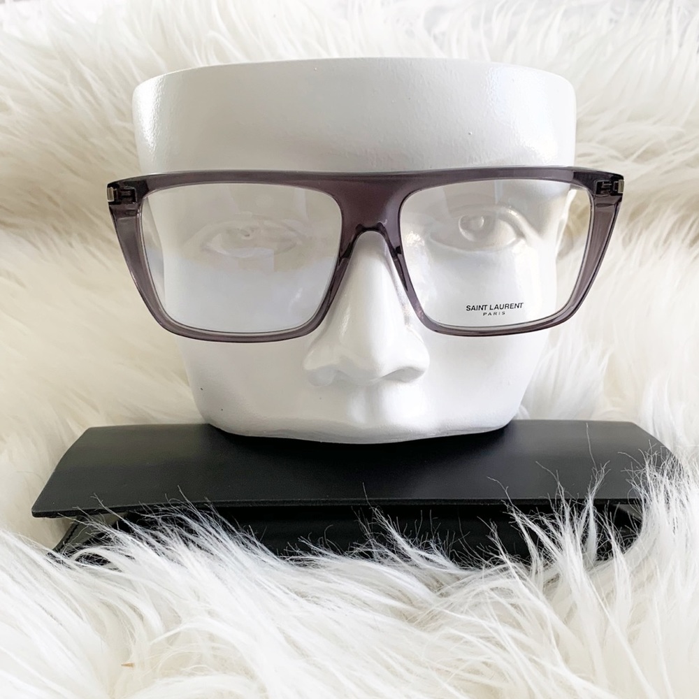 Saint Laurent Transparent Lavender Rectangular Glasses - Picture 12 of 13
